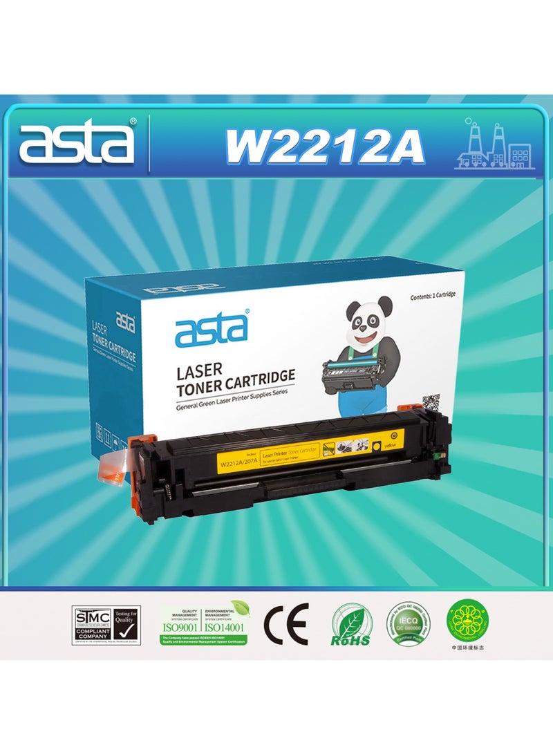 ASTA M283fdw Toner Cartridge 207A W2212A With Chip Compatible For HP Color Laserjet Pro M255dw MFP M282nw M283fdn Printer W 2212 207 A Yellow Y Premium Replacement Office pr - Image 1